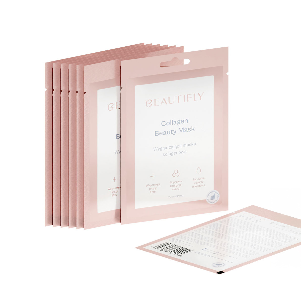 Wygładzająca maska kolagenowa w płachcie Collagen Beauty Mask 8szt.
