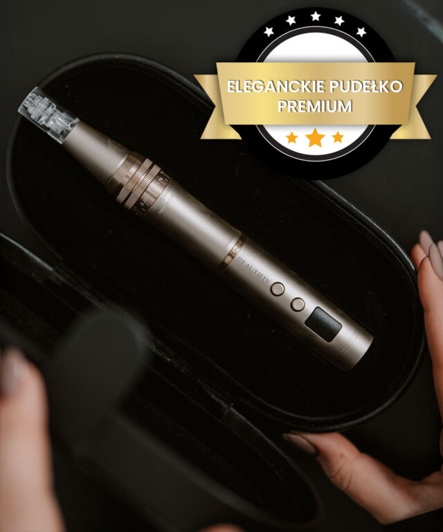 Alternative view of Dermapen Meso Intense Golden ze światłami LED, etui, Mezoterapia Mikroigłowa