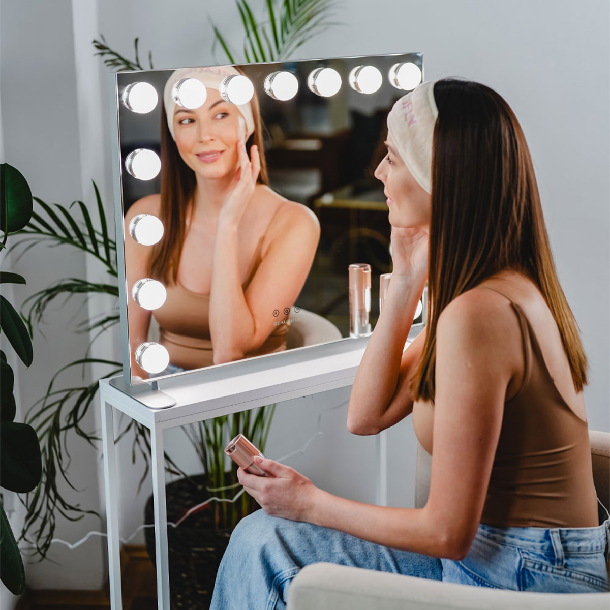 Visage LED Vanity Mirror podświetlane lusterko do makijażu, lustro z regulacją światła LED - obrazek 2
